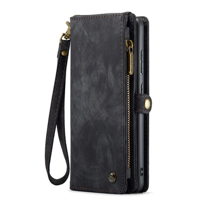 For Samsung Galaxy A55 5G CaseMe 008 Multifunctional Zipper Wallet Leather Phone Case with Lanyard(Black)