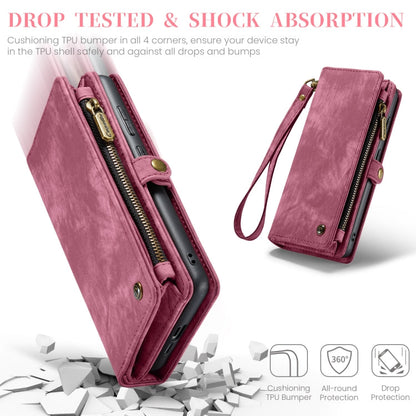 For Samsung Galaxy A55 5G CaseMe 008 Multifunctional Zipper Wallet Leather Phone Case with Lanyard(Red)