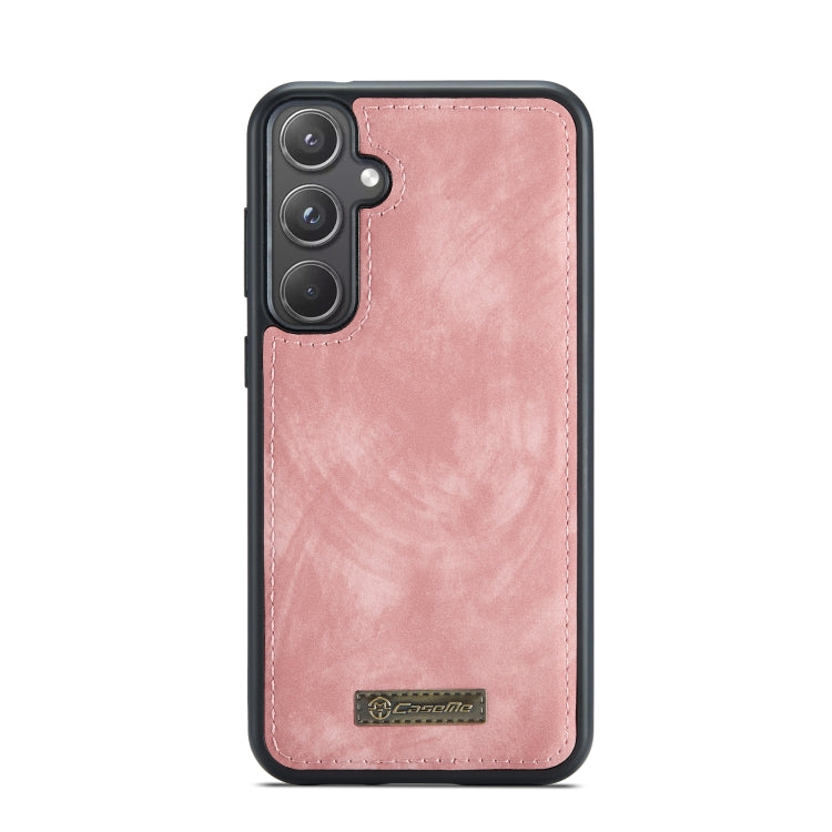 Pour Samsung Galaxy A55 5G Étui de téléphone en cuir multifonctionnel avec fermeture éclair et dragonne CaseMe 008 (rose)