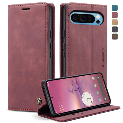 For Google Pixel 10 Pro XL / 9 Pro XL CaseMe 013 Multifunctional Horizontal Flip Leather Phone Case(Wine Red)