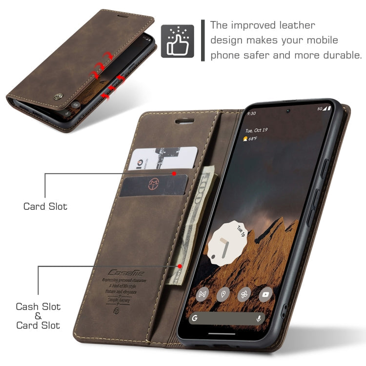 For Google Pixel 10 / 10 Pro / 9 CaseMe 013 Multifunctional Horizontal Flip Leather Phone Case(Coffee)