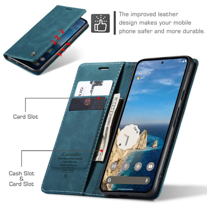 Pour Google Pixel 10 / 10 Pro / 9 Étui portefeuille multifonctionnel en cuir avec rabat horizontal CaseMe 013 (bleu)