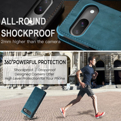 Pour Google Pixel 10 / 10 Pro / 9 Étui portefeuille multifonctionnel en cuir avec rabat horizontal CaseMe 013 (bleu)