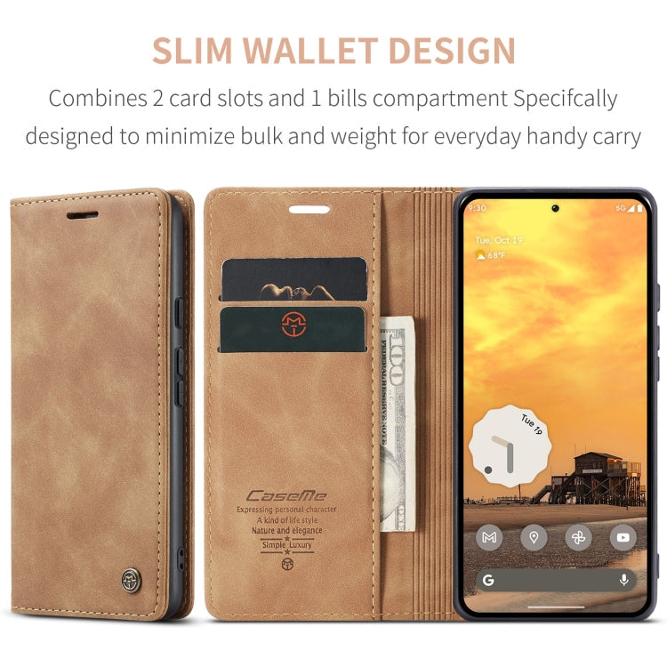For Google Pixel 10 / 10 Pro / 9 CaseMe 013 Multifunctional Horizontal Flip Leather Phone Case(Brown)