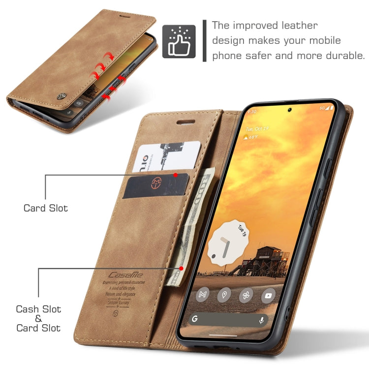 For Google Pixel 10 / 10 Pro / 9 CaseMe 013 Multifunctional Horizontal Flip Leather Phone Case(Brown)