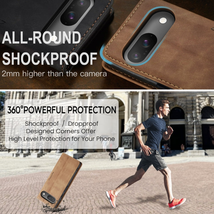 For Google Pixel 10 / 10 Pro / 9 CaseMe 013 Multifunctional Horizontal Flip Leather Phone Case(Brown)