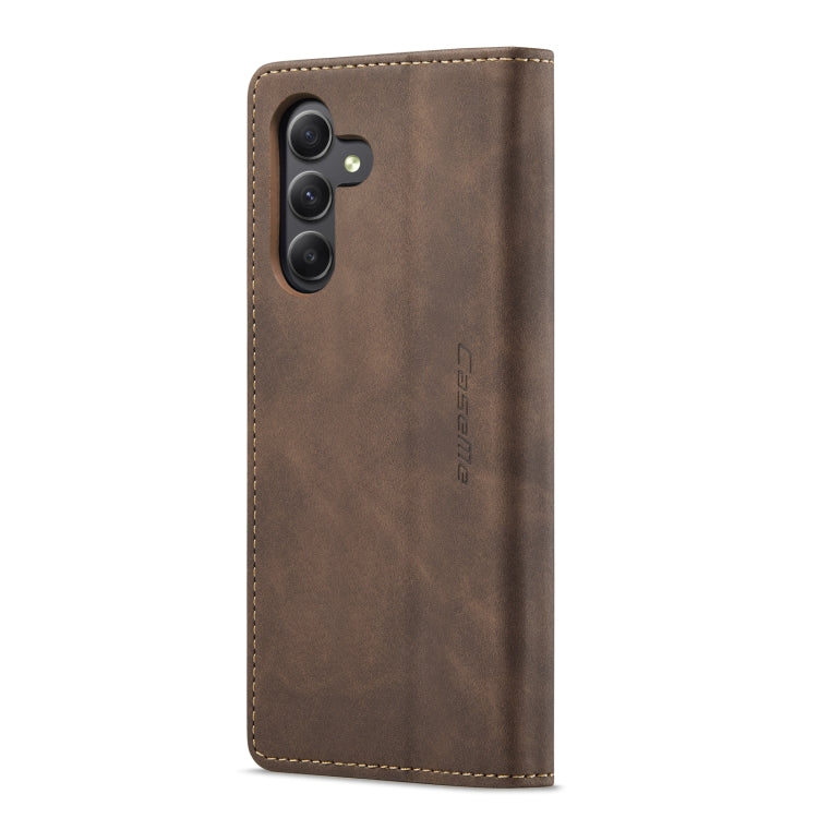 Pour Samsung Galaxy A15 5G Étui de téléphone en cuir à rabat horizontal multifonctionnel CaseMe 013 (café)