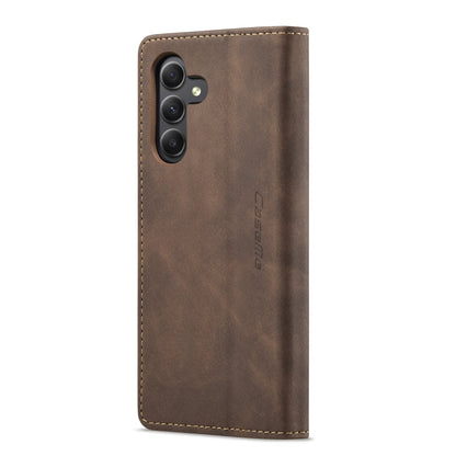 Pour Samsung Galaxy A15 5G Étui de téléphone en cuir à rabat horizontal multifonctionnel CaseMe 013 (café)