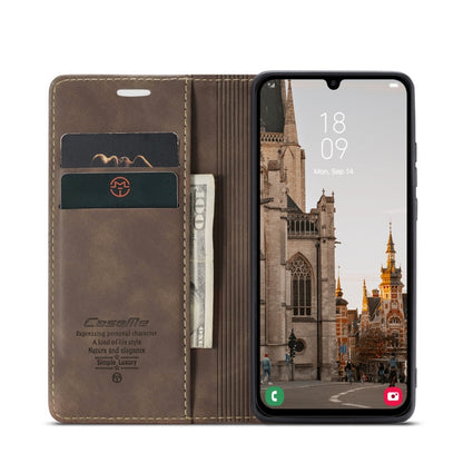 Pour Samsung Galaxy A15 5G Étui de téléphone en cuir à rabat horizontal multifonctionnel CaseMe 013 (café)