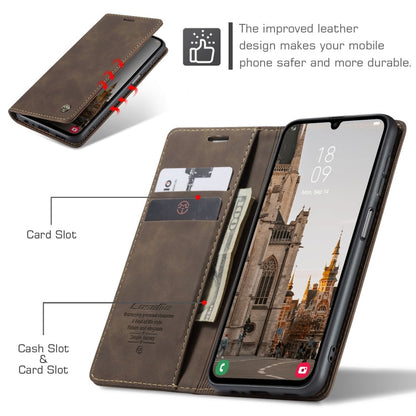 Pour Samsung Galaxy A15 5G Étui de téléphone en cuir à rabat horizontal multifonctionnel CaseMe 013 (café)
