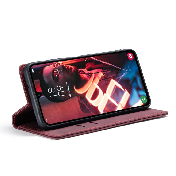 For Samsung Galaxy A15 5G CaseMe 013 Multifunctional Horizontal Flip Leather Phone Case(Wine Red)