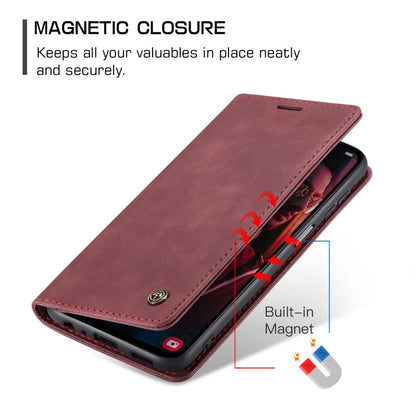 For Samsung Galaxy A15 5G CaseMe 013 Multifunctional Horizontal Flip Leather Phone Case(Wine Red)