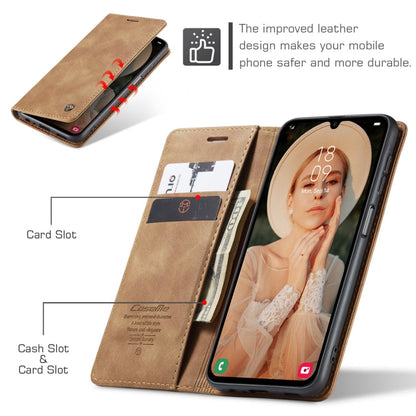 For Samsung Galaxy A15 5G CaseMe 013 Multifunctional Horizontal Flip Leather Phone Case(Brown)