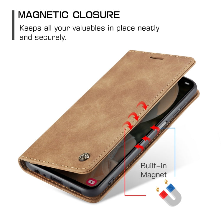 For Samsung Galaxy A15 5G CaseMe 013 Multifunctional Horizontal Flip Leather Phone Case(Brown)