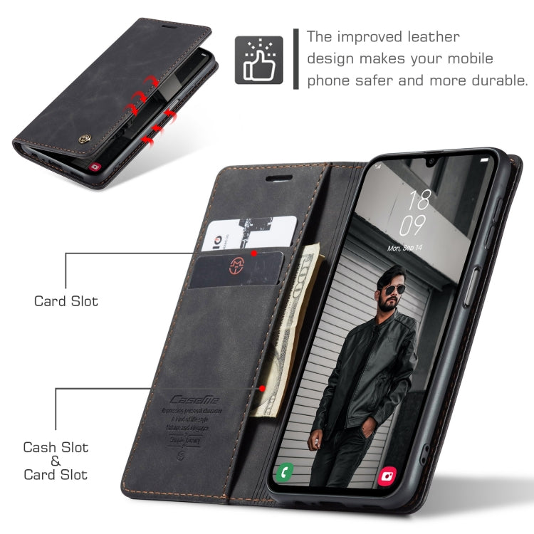 For Samsung Galaxy A15 5G CaseMe 013 Multifunctional Horizontal Flip Leather Phone Case(Black)