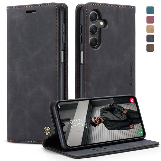 For Samsung Galaxy A15 5G CaseMe 013 Multifunctional Horizontal Flip Leather Phone Case(Black)