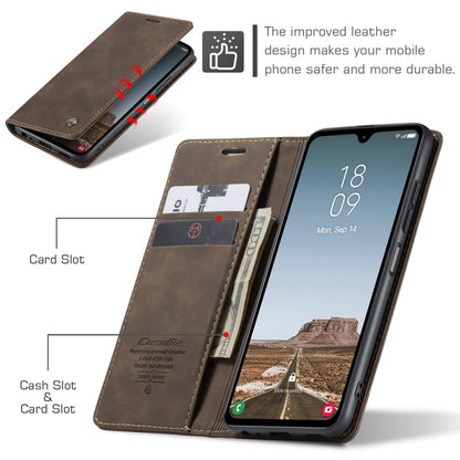 For Samsung Galaxy A05s CaseMe 013 Multifunctional Horizontal Flip Leather Phone Case(Coffee)