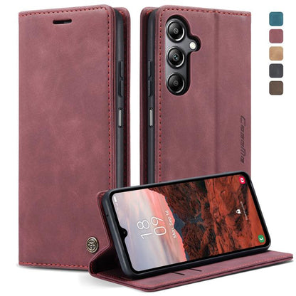 For Samsung Galaxy A05s CaseMe 013 Multifunctional Horizontal Flip Leather Phone Case(Wine Red)