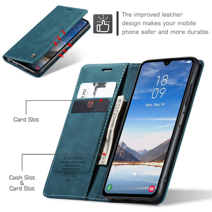 Pour Samsung Galaxy A05s CaseMe 013 Étui portefeuille multifonctionnel en cuir à rabat horizontal (Bleu)