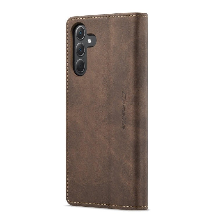 For Samsung Galaxy A35 5G CaseMe 013 Multifunctional Horizontal Flip Leather Phone Case(Coffee)
