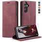 Pour Samsung Galaxy A35 5G Étui de téléphone en cuir à rabat horizontal multifonctionnel CaseMe 013 (Rouge Vin)