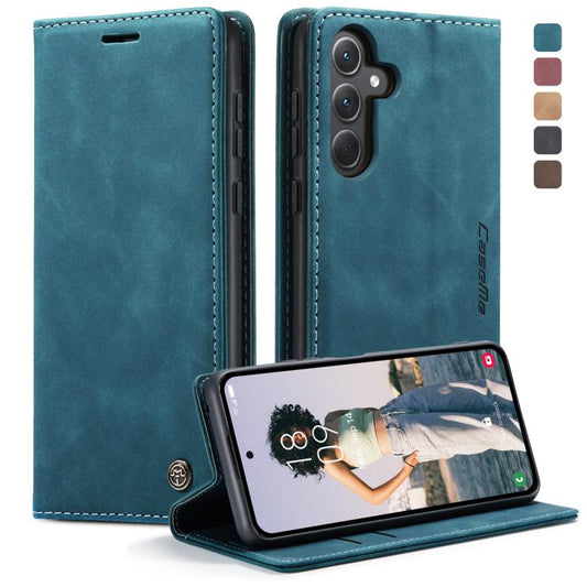 Pour Samsung Galaxy A35 5G Étui de téléphone en cuir à rabat horizontal multifonctionnel CaseMe 013 (bleu)