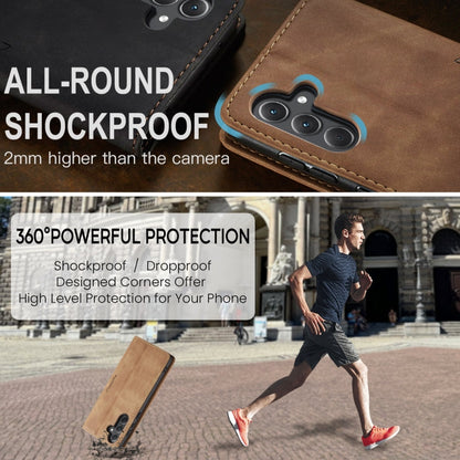 Pour Samsung Galaxy A35 5G Étui de téléphone en cuir à rabat horizontal multifonctionnel CaseMe 013 (marron)