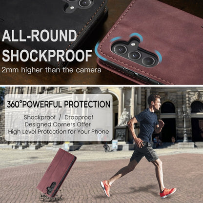For Samsung Galaxy A55 5G CaseMe 013 Multifunctional Horizontal Flip Leather Phone Case(Wine Red)