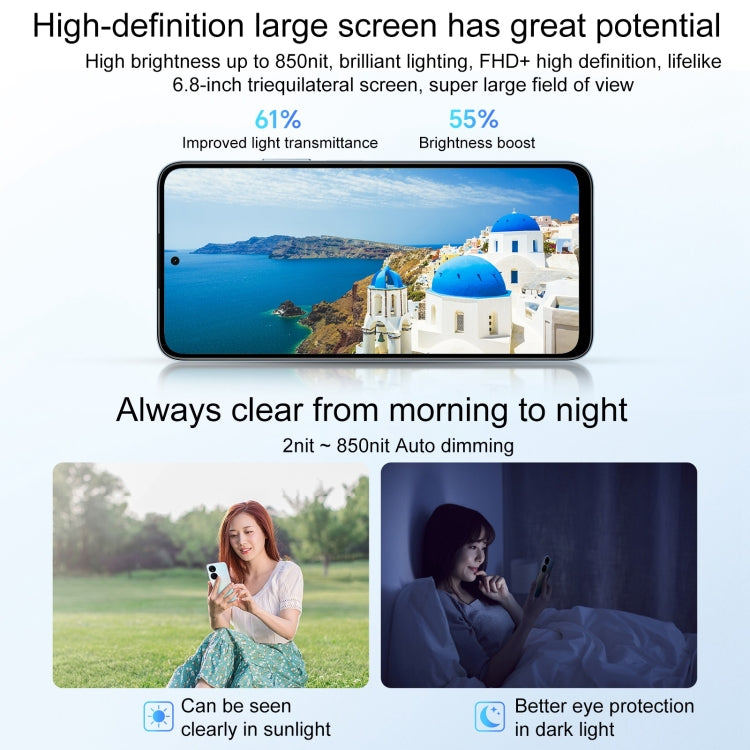 Honor Play8T, 12 Go+256 Go, MagicOS 7.2 de 6,8 pouces Dimensity 6080 Octa Core jusqu'à 2,4 GHz, Réseau : 5G, OTG, Ne prend pas en charge Google Play (Vert)
