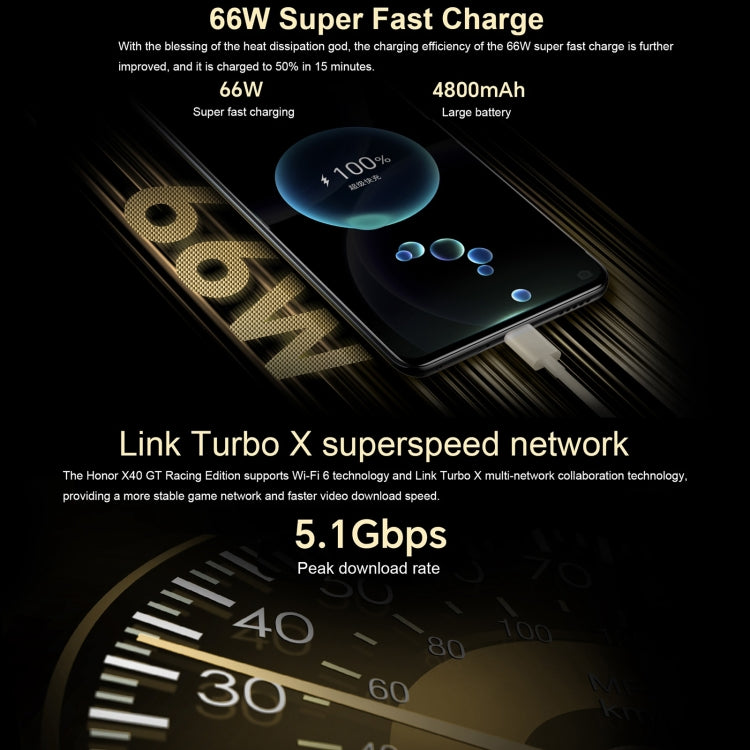 Honor X40 GT Racing, 12GB+512GB , 6.81 inch Magic OS 7.0 Snapdragon 888 Octa Core up to 2.84GHz, Network: 5G, OTG, NFC, Not Support Google Play(Racing Silver)
