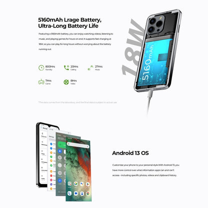 [HK Warehouse] HOTWAV Note 13 Pro, 8GB+256GB, Side Fingerprint Identification, 6.6 inch Android 13 UMS9230 T606 Octa Core up to 1.6GHz, Network: 4G, OTG(Black)