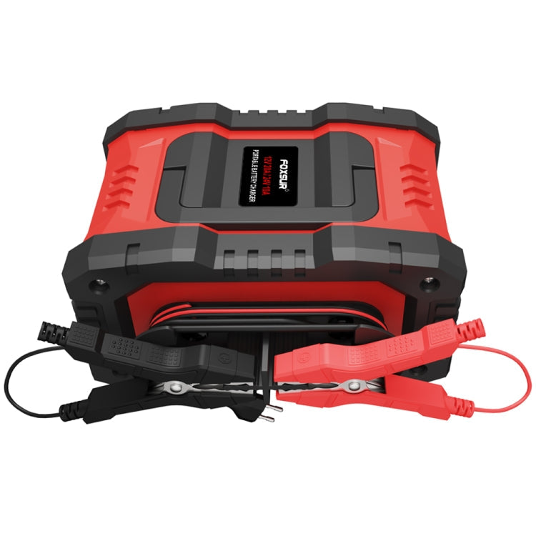 FOXSUR 12V / 24V 20A 300W Chargeur de batterie intelligent portable pour moto et voiture (prise britannique)