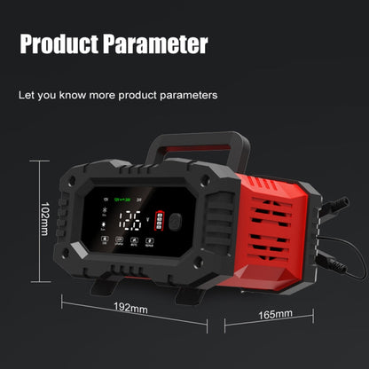 FOXSUR 12V / 24V 20A 300W Chargeur de batterie intelligent portable pour moto et voiture (prise britannique)