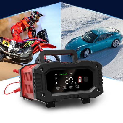 FOXSUR 12V / 24V 20A 300W Chargeur de batterie intelligent portable pour moto et voiture (prise britannique)