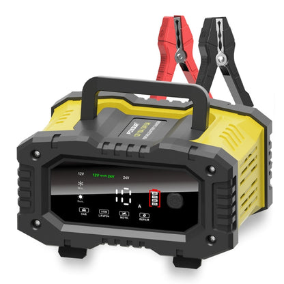 FOXSUR 12V / 24V 10A Portable Motorcycle Car Smart Battery Charger(UK Plug)