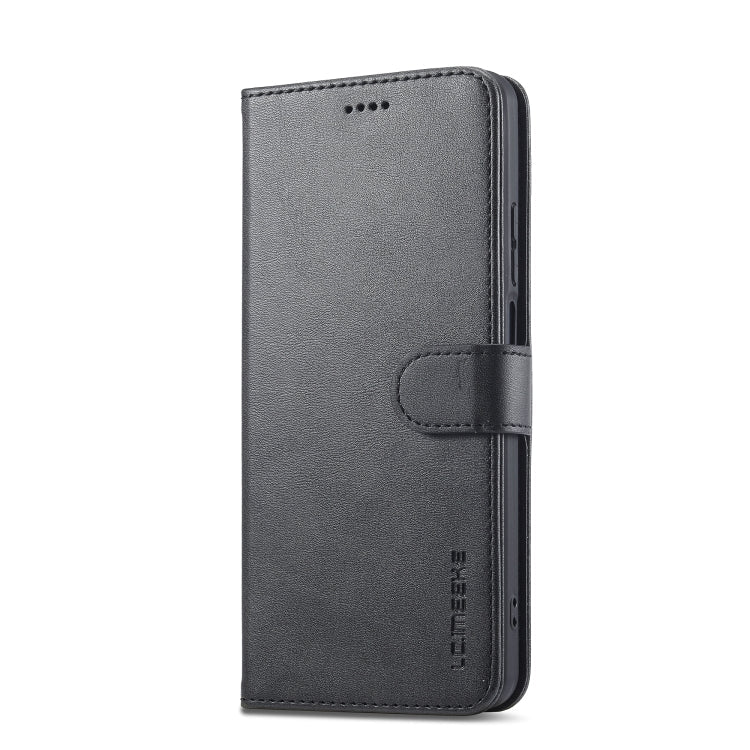 For Realme C55 LC.IMEEKE Calf Texture Horizontal Flip Leather Case(Black)