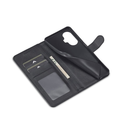 For Realme C55 LC.IMEEKE Calf Texture Horizontal Flip Leather Case(Black)