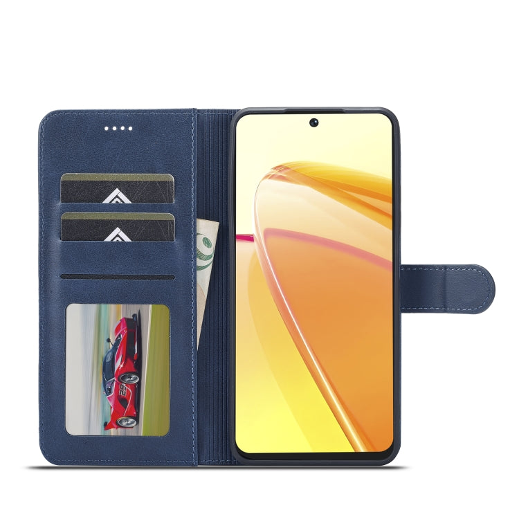 For Realme C55 LC.IMEEKE Calf Texture Horizontal Flip Leather Case(Blue)