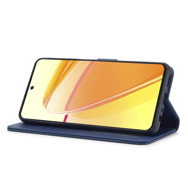 For Realme C55 LC.IMEEKE Calf Texture Horizontal Flip Leather Case(Blue)
