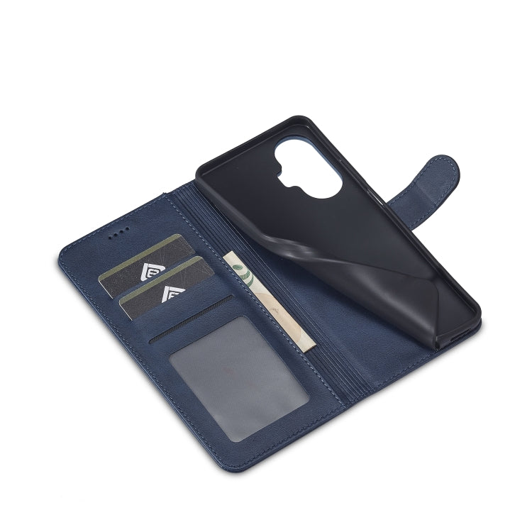 For Realme C55 LC.IMEEKE Calf Texture Horizontal Flip Leather Case(Blue)