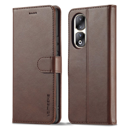For Honor 90 Pro LC.IMEEKE Calf Texture Leather Phone Case(Coffee)