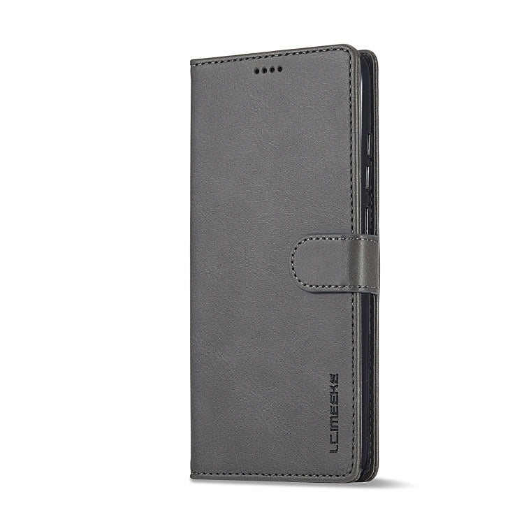 For Honor X8b LC.IMEEKE Calf Texture Leather Phone Case(Grey)