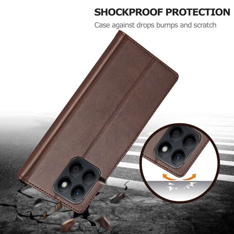 For Honor X8b LC.IMEEKE Calf Texture Leather Phone Case(Coffee)