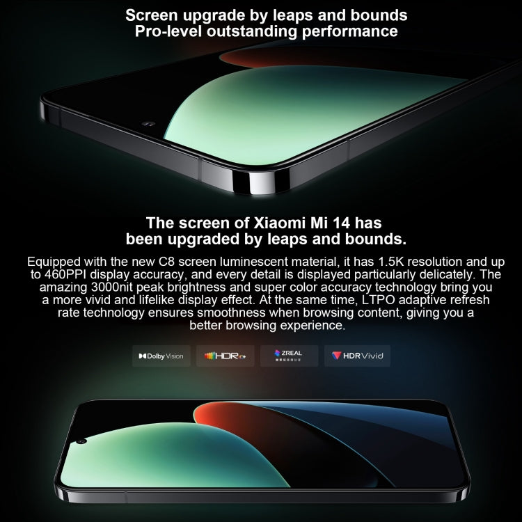 Xiaomi 14, 16GB+512GB,  6.36 inch Xiaomi HyperOS Snapdragon 8 Gen 3 Octa Core 4nm up to 3.3GHz, NFC, Network: 5G(Black)