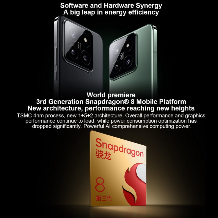 Xiaomi 14, 16GB+512GB,  6.36 inch Xiaomi HyperOS Snapdragon 8 Gen 3 Octa Core 4nm up to 3.3GHz, NFC, Network: 5G(Black)