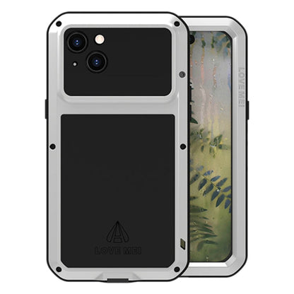 For iPhone 15 Plus LOVE MEI Metal Shockproof Life Waterproof Dustproof Phone Case(Silver)