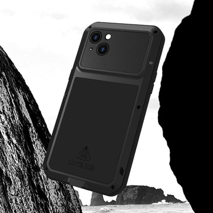 For iPhone 15 Plus LOVE MEI Metal Shockproof Life Waterproof Dustproof Phone Case(Silver)