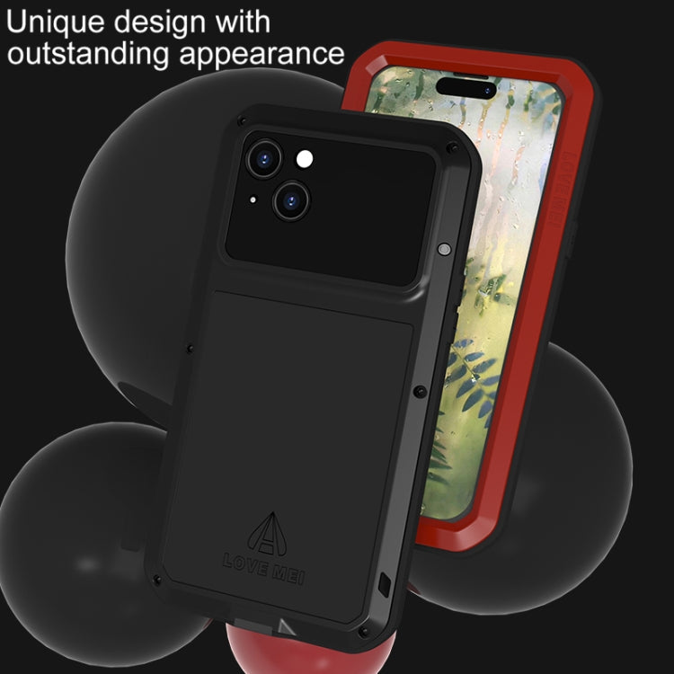 For iPhone 15 Plus LOVE MEI Metal Shockproof Life Waterproof Dustproof Phone Case(Silver)