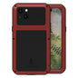 Pour iPhone 15 Plus Étui de téléphone LOVE MEI en métal antichoc étanche à vie et anti-poussière (rouge)