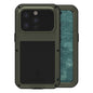 For iPhone 15 Pro LOVE MEI Metal Shockproof Life Waterproof Dustproof Phone Case(Army Green)